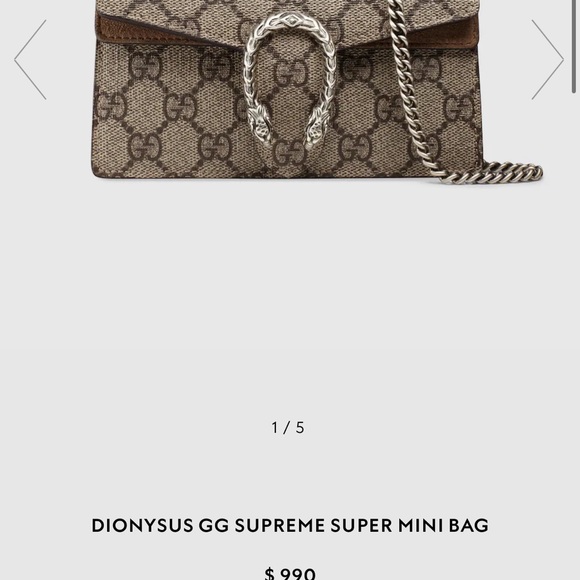 Gucci DIONYSUS GG SUPREME SUPER MINI BAG - Picture 4 of 7
